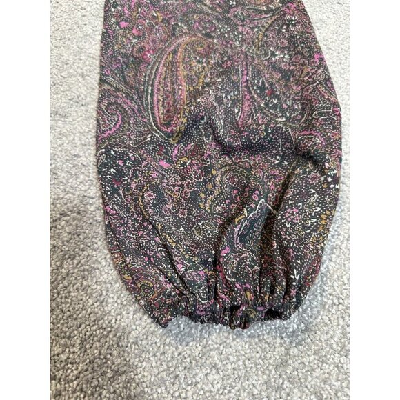 Evereve Blouse Womens Small Brown Pink‎ Paisley Kyra Peasant Blouse V Neck - Picture 12 of 13